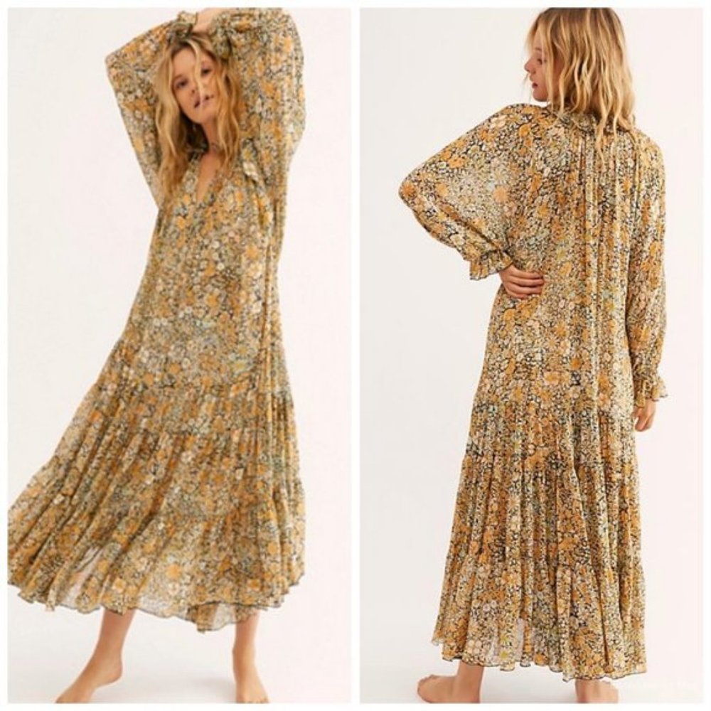 Free People Feeling Groovy Maxi Dress EUC